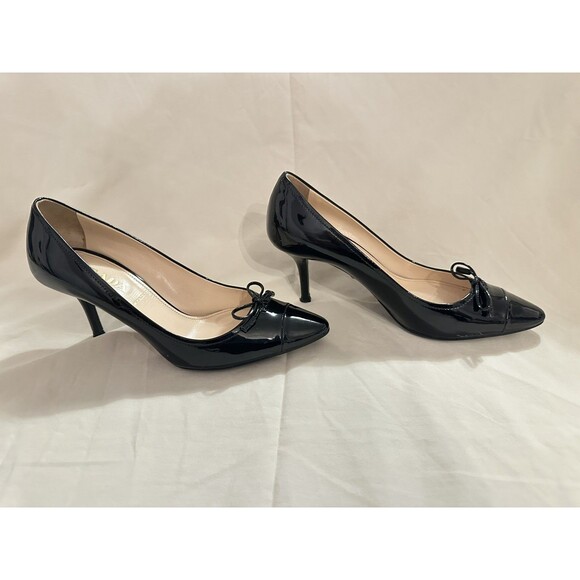 Auth Prada Black Patent Leather Heels Women’s Gorgeous Pumps Size 37.5-New - Picture 2 of 16